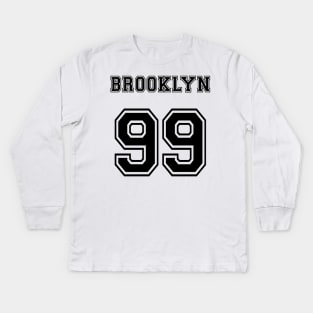 Brooklyn 99 Jersey w/ badge on front (Light colored shirts) Kids Long Sleeve T-Shirt